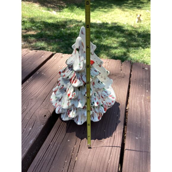 Vintage Ceramic Christmas Tree Napkin Holder Speckled‎ Holiday Decor - Picture 7 of 7